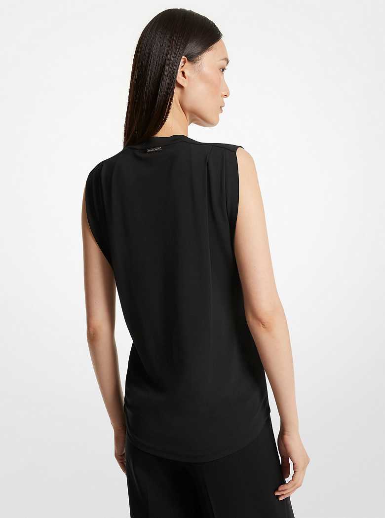 Michaelkors Matte Jersey Sleeveless T-Shirt Pretas | SN-MK26500
