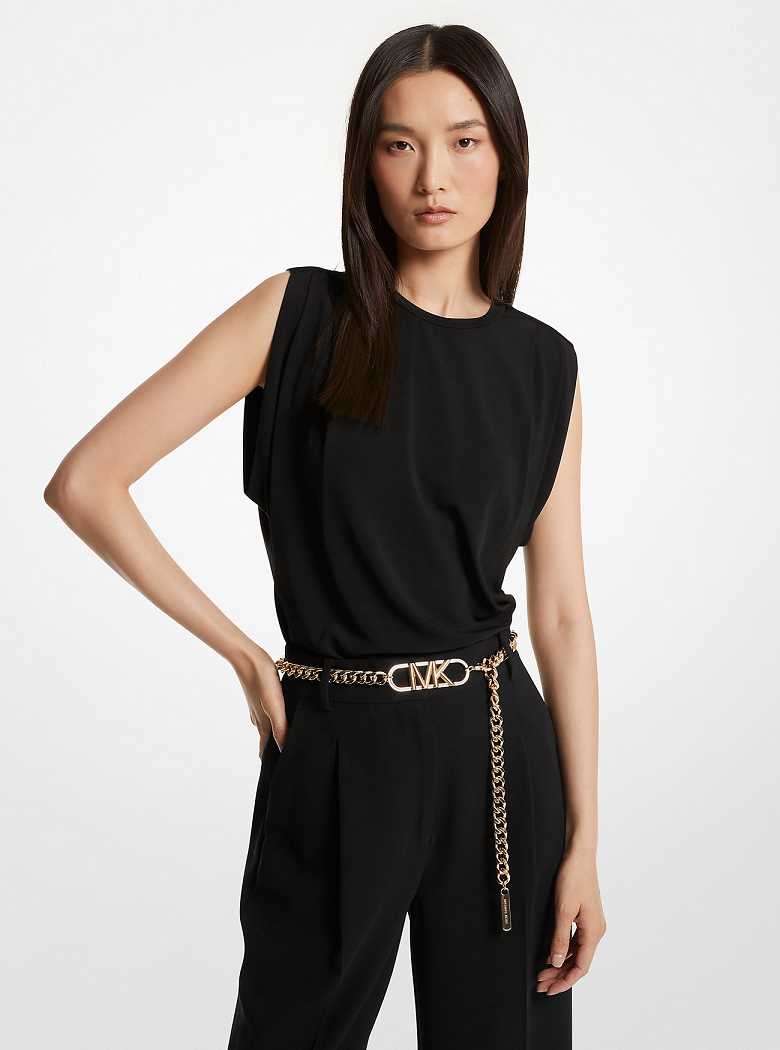 Michaelkors Matte Jersey Sleeveless T-Shirt Pretas | SN-MK26500