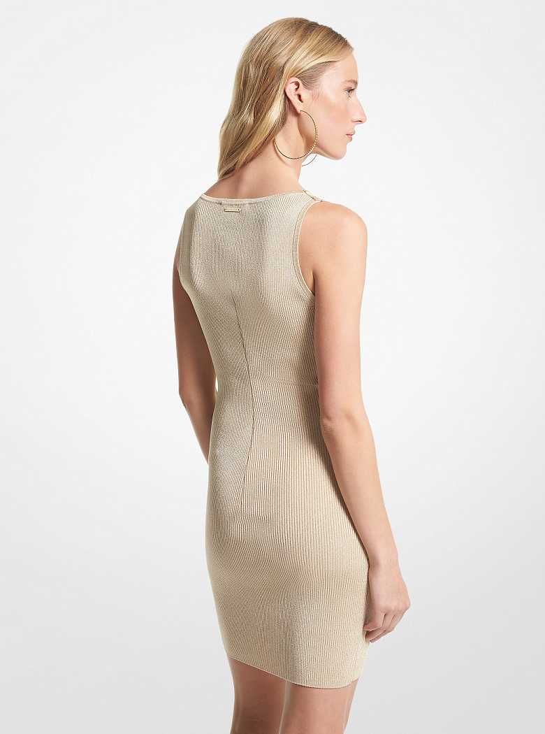Michaelkors Metallic Ribbed Knit Tank Douradas | SN-MK26759