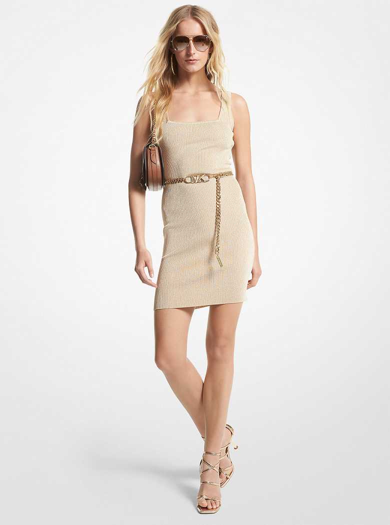 Michaelkors Metallic Ribbed Knit Tank Douradas | SN-MK26759