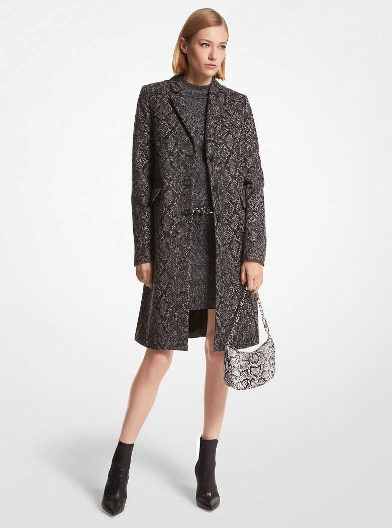 Michaelkors Metallic Snake Jacquard Pretas Prateadas | SN-MK26642