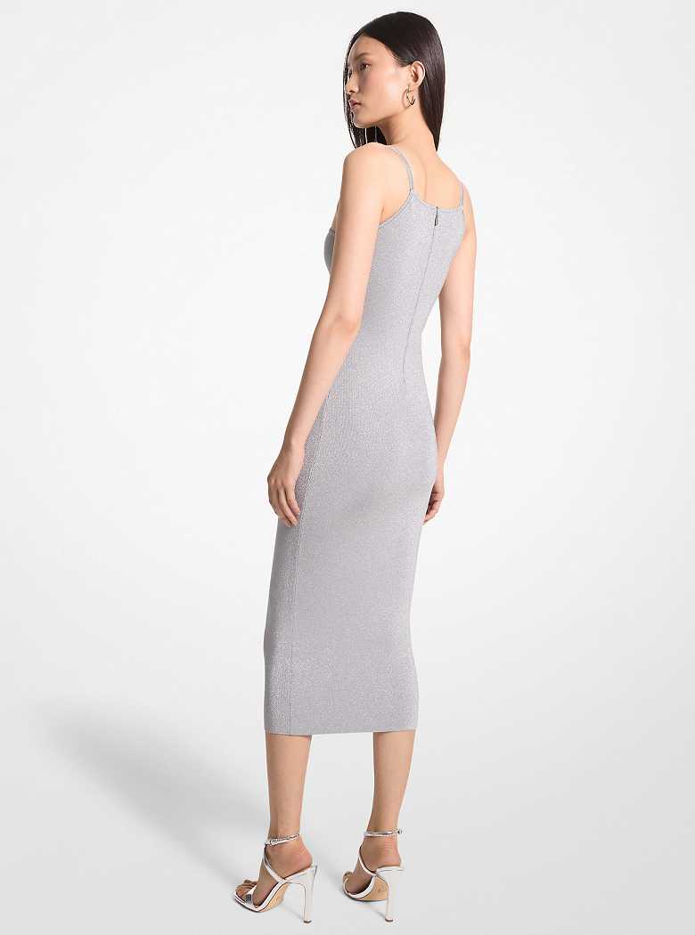 Michaelkors Metallic Stretch Knit Tank Slit Prateadas | SN-MK26667
