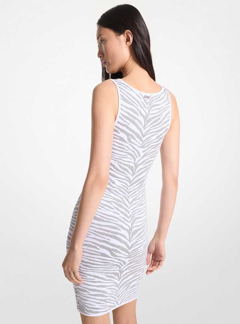 Michaelkors Metallic Zebra Jacquard Tank Branco Prateadas | SN-MK26723