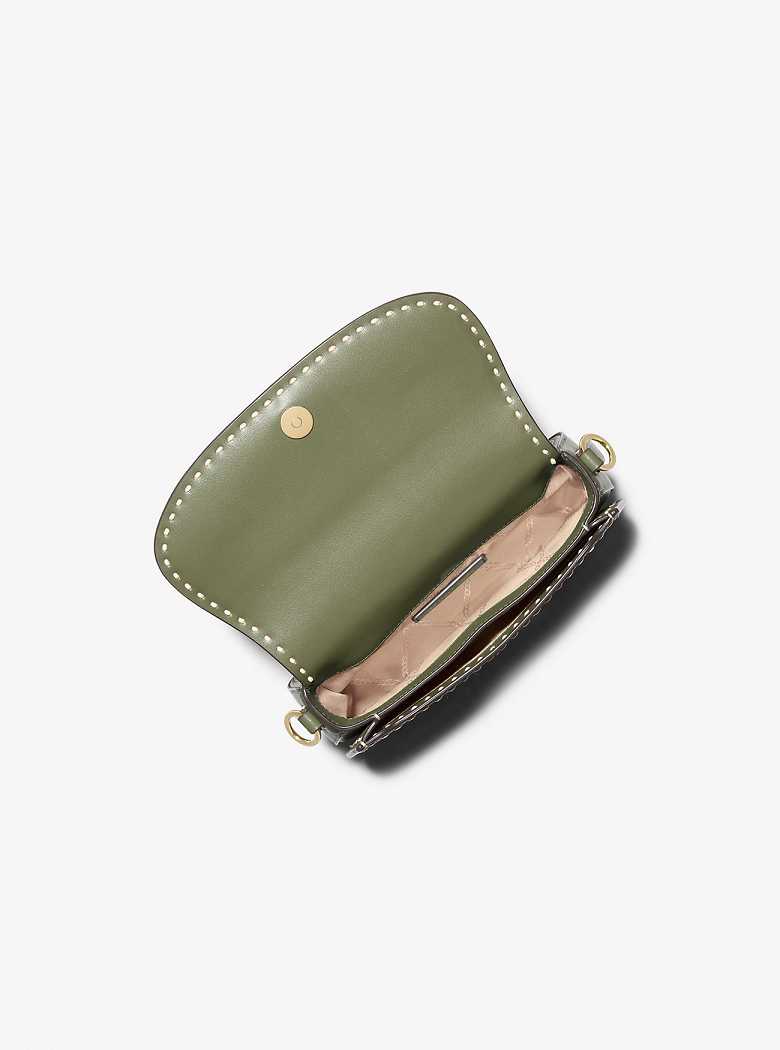 Michaelkors Mila Small Hand-Stitched Leather Verde Oliva | SN-MK27080