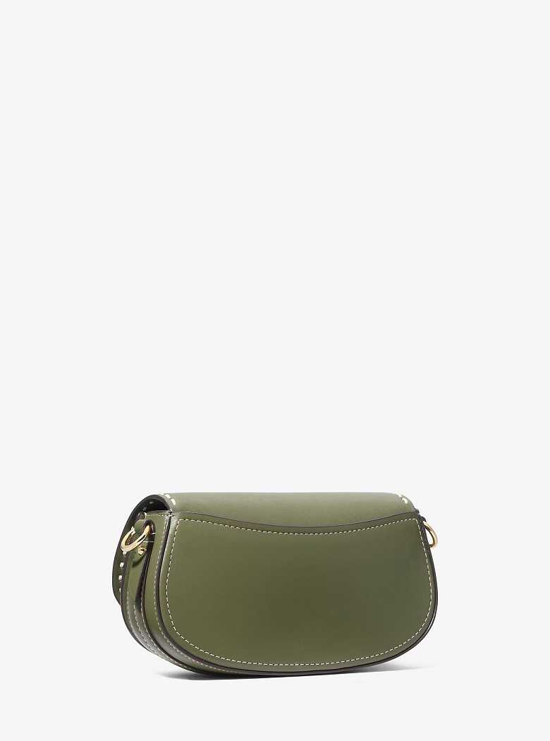 Michaelkors Mila Small Hand-Stitched Leather Verde Oliva | SN-MK27080