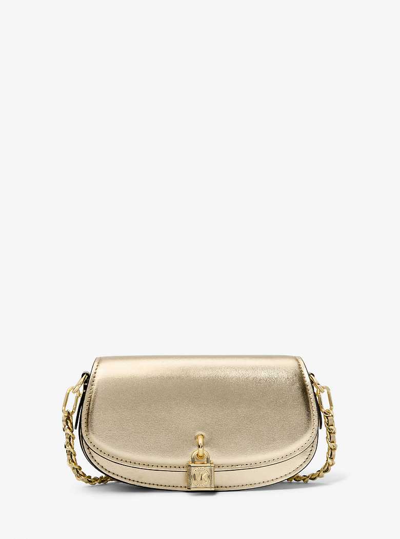 Michaelkors Mila Small Metallic Leather Douradas | SN-MK27053