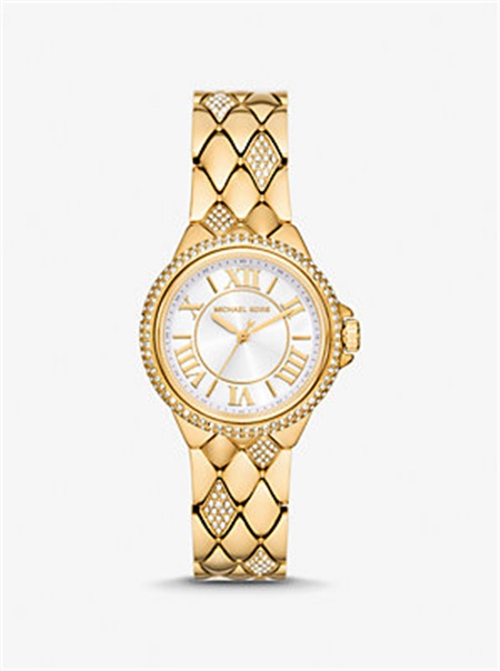 Michaelkors Mini Camille Pavé Gold-Tone Watch Douradas | SN-MK28405