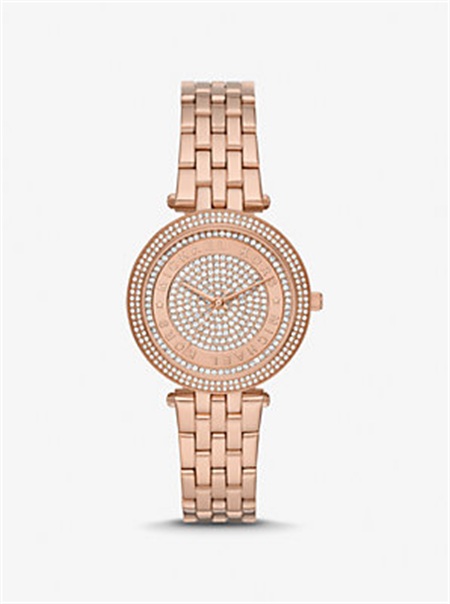 Michaelkors Mini Darci Pavé Rose Gold-Tone Watch Rosa Douradas | SN-MK28356