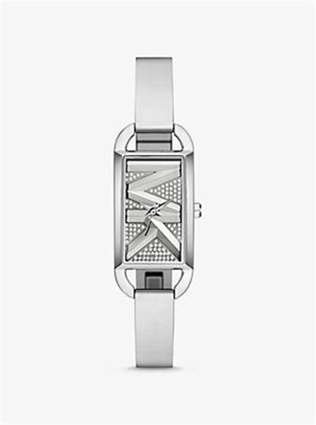 Michaelkors Mini Empire Pavé Silver-Tone Bangle Watch Prateadas | SN-MK28306