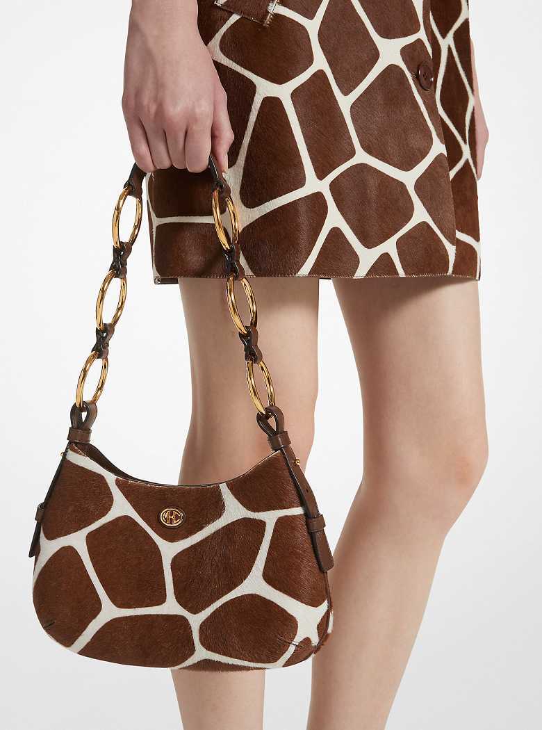 Michaelkors Mini Giraffe Print Calf Hair Marrom Branco | SN-MK27079
