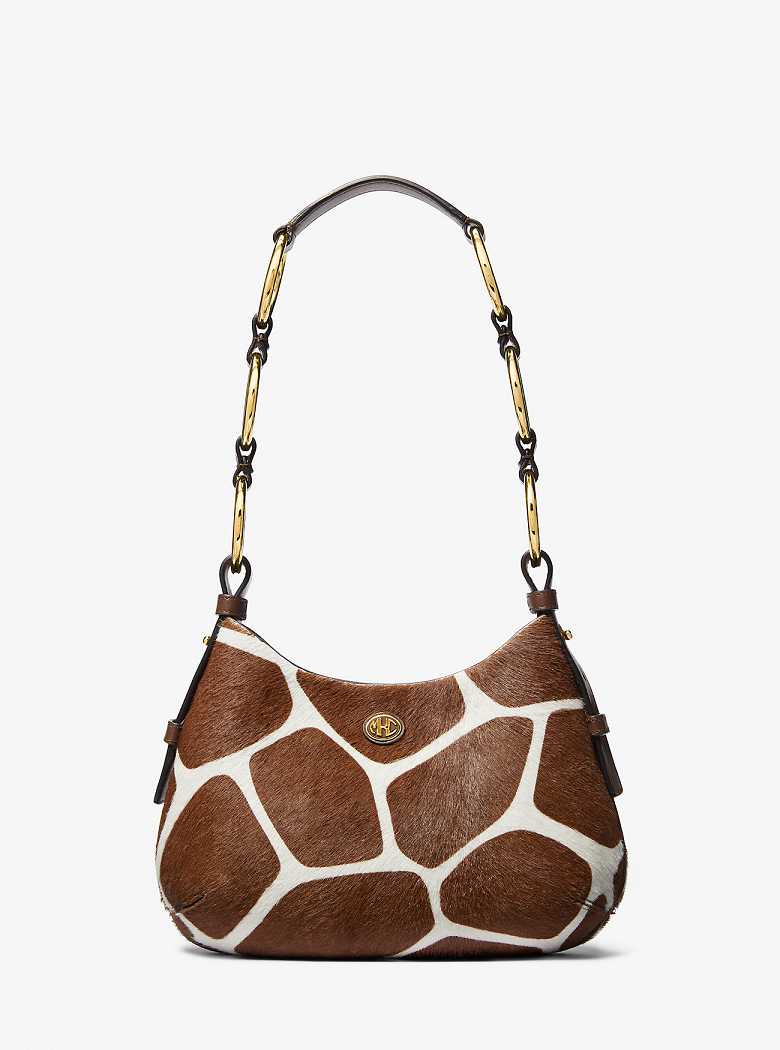 Michaelkors Mini Giraffe Print Calf Hair Marrom Branco | SN-MK27079
