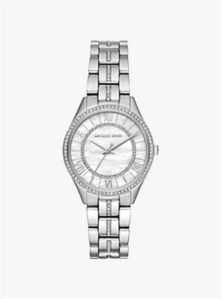 Michaelkors Mini Lauryn Pavé Silver-Tone Watch Prateadas | SN-MK28408