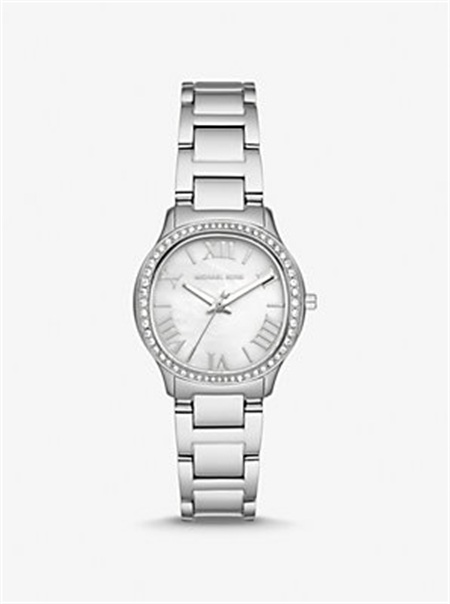 Michaelkors Mini Sage Pavé Silver-Tone Watch Prateadas | SN-MK28423