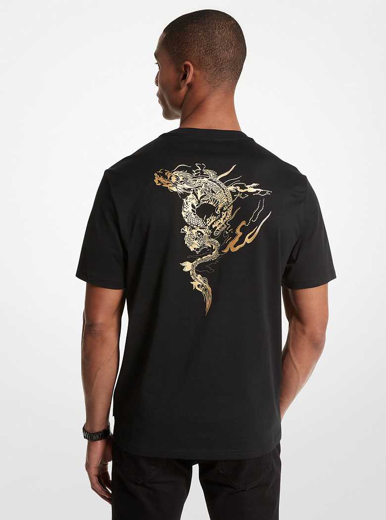 Michaelkors New Year Graphic Logo Cotton Jersey Pretas | SN-MK27985