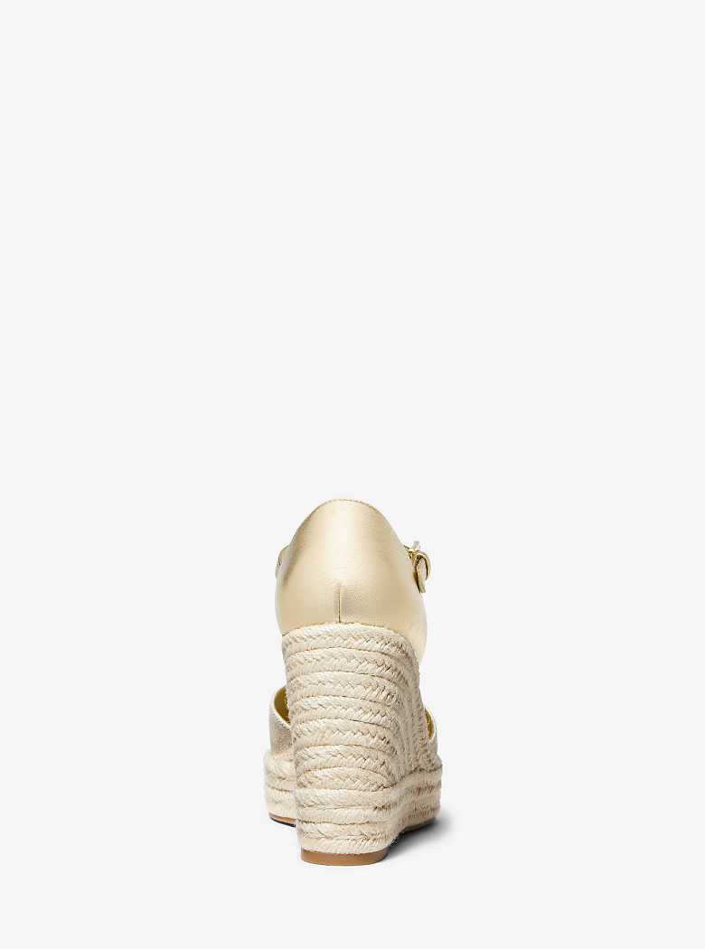Michaelkors Nori Metallic Leather and Linen Douradas | SN-MK27613