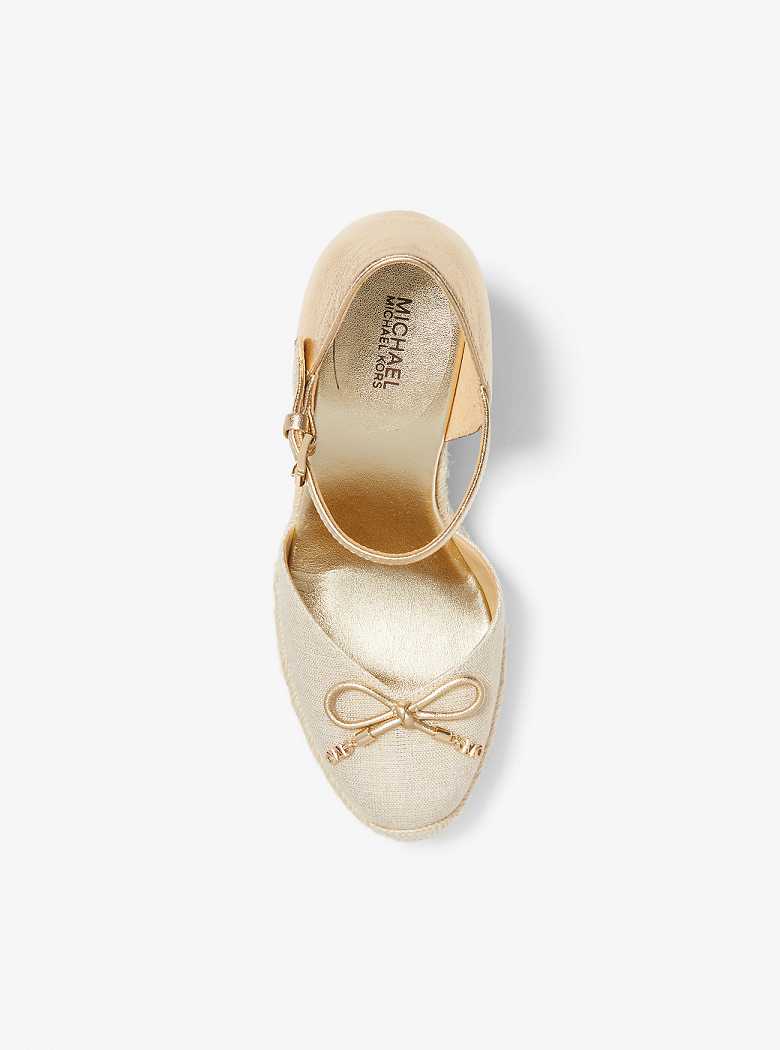 Michaelkors Nori Metallic Leather and Linen Douradas | SN-MK27613