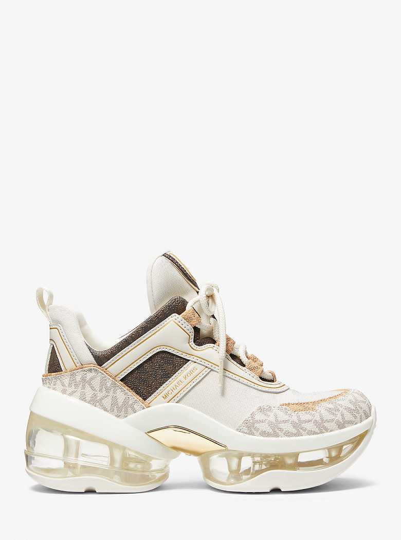 Michaelkors Olympia Extreme Color-Block Canvas and Mesh Creme | SN-MK27414