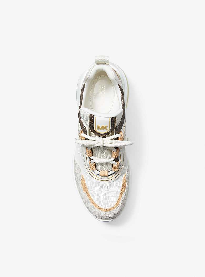 Michaelkors Olympia Extreme Color-Block Canvas and Mesh Creme | SN-MK27414