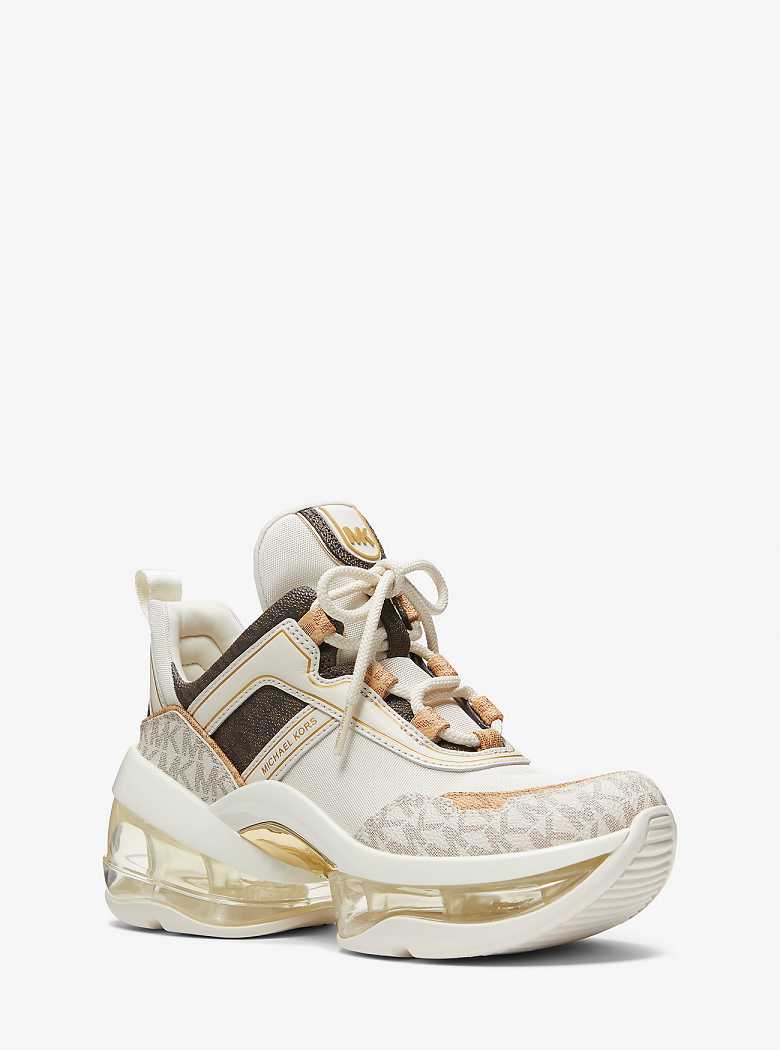 Michaelkors Olympia Extreme Color-Block Canvas and Mesh Creme | SN-MK27414