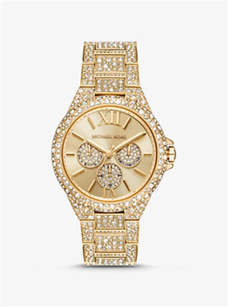 Michaelkors Oversized Camille Pavé Gold-Tone Watch Douradas | SN-MK28338