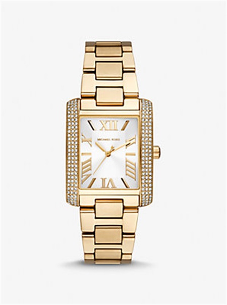 Michaelkors Oversized Emery Pavé Gold Tone Watch Douradas | SN-MK28375