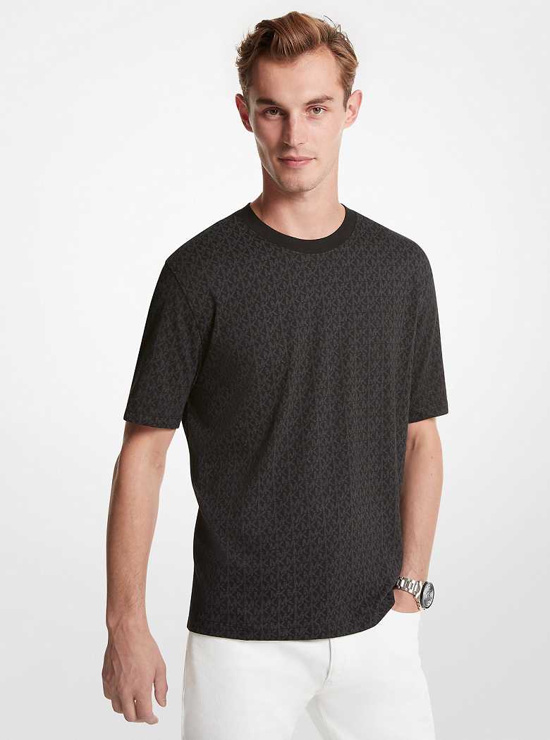 Michaelkors Oversized Logo Cotton Pretas | SN-MK28002