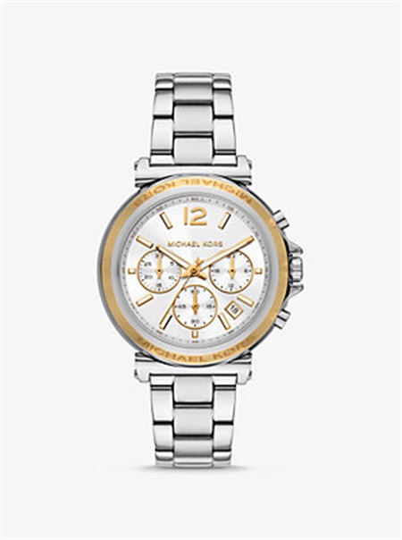 Michaelkors Oversized Maren Silver-Tone Watch Two Tone | SN-MK28303
