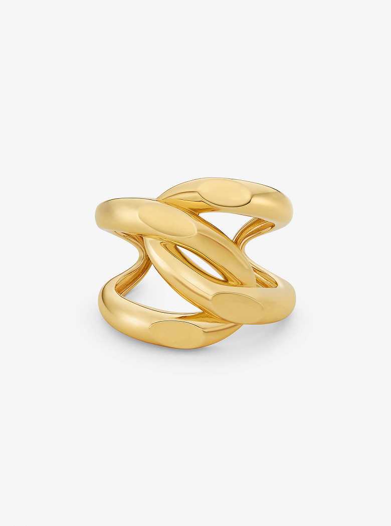 Michaelkors Oversized Precious Metal-Plated Brass Curb-Link Cuff Douradas | SN-MK27720