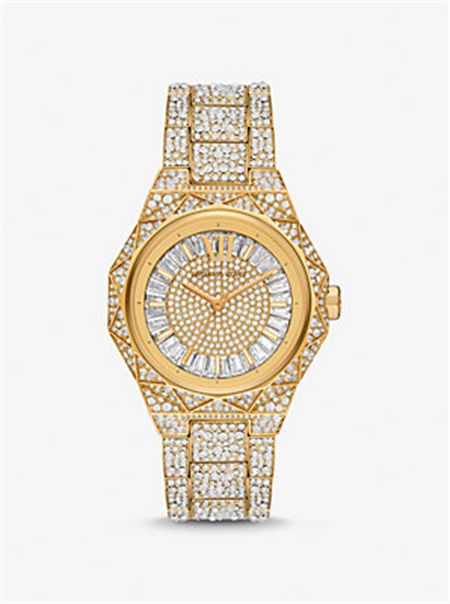 Michaelkors Oversized Raquel Pavé Gold-Tone Watch Douradas | SN-MK28431