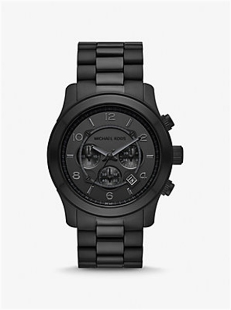 Michaelkors Oversized Runway Black-Tone Watch Pretas | SN-MK28383