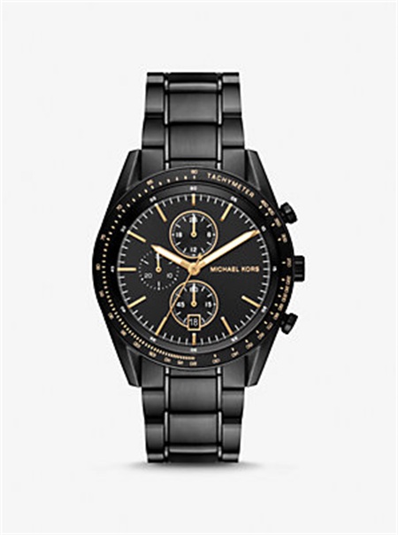 Michaelkors Oversized Warren Black-Tone Watch Pretas | SN-MK28432