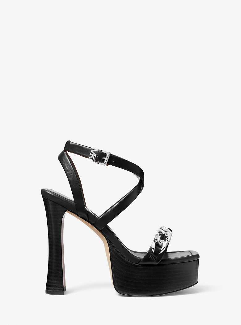 Michaelkors Paola Chain Embellished Pretas | SN-MK27598
