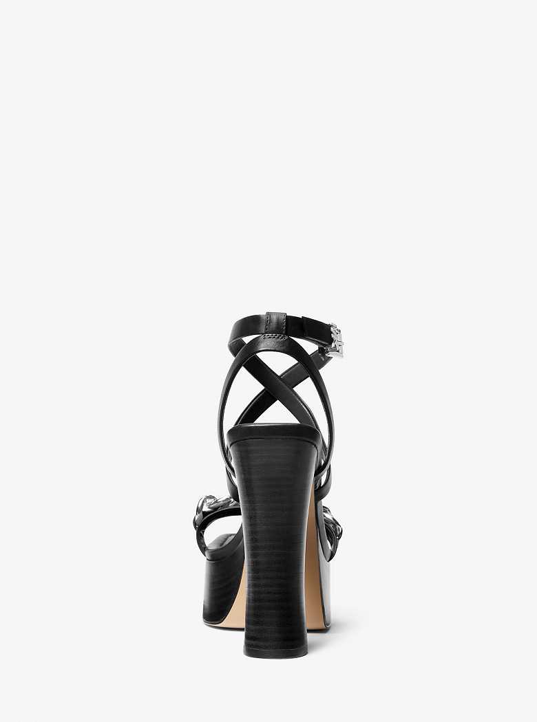 Michaelkors Paola Chain Embellished Pretas | SN-MK27598