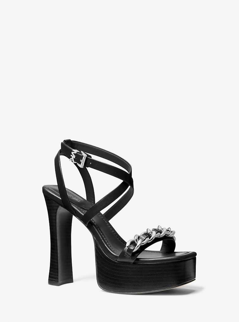Michaelkors Paola Chain Embellished Pretas | SN-MK27598
