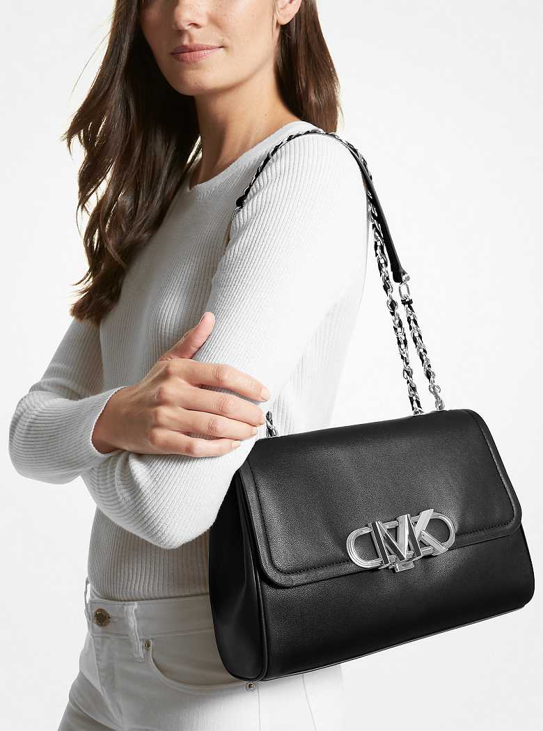 Michaelkors Parker Extra-Large Leather Pretas | SN-MK27083