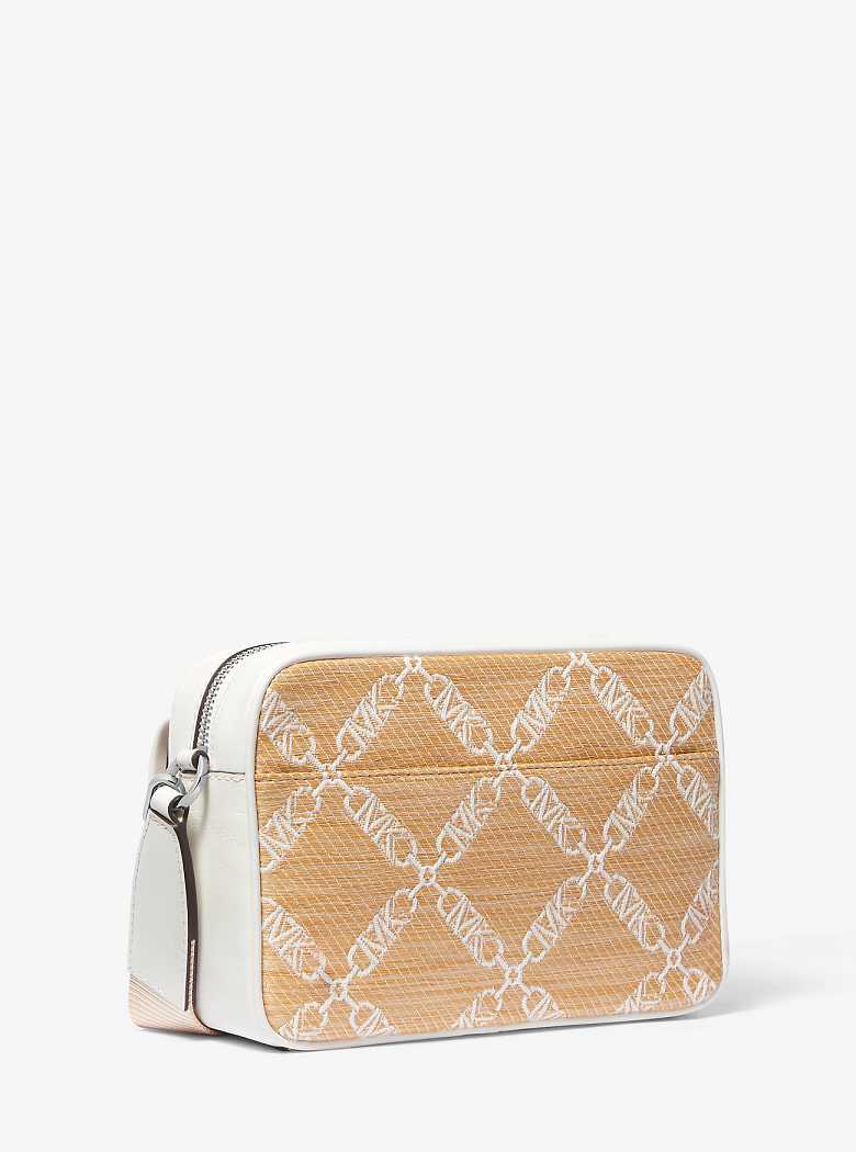 Michaelkors Parker Medium Empire Logo Jacquard Straw Multicoloridas | SN-MK27142