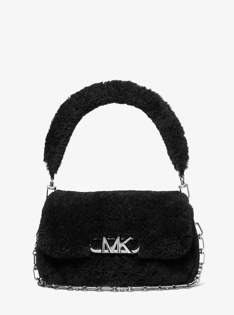 Michaelkors Parker Medium Shearling Leather Pretas | SN-MK27043