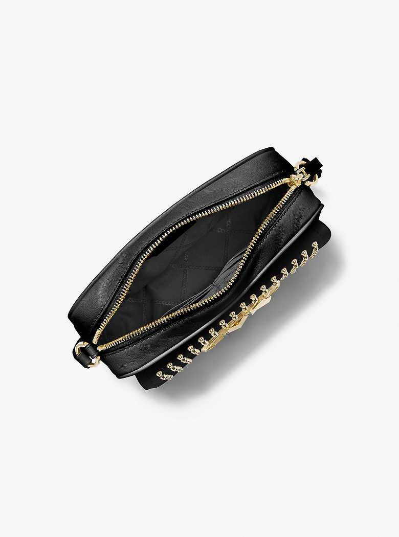Michaelkors Parker Medium Studded Leather Pretas | SN-MK27231