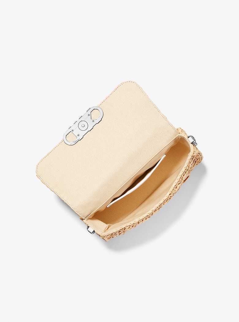 Michaelkors Parker Medium Woven Straw Multicoloridas | SN-MK26948