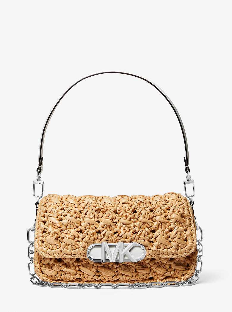 Michaelkors Parker Medium Woven Straw Multicoloridas | SN-MK26948