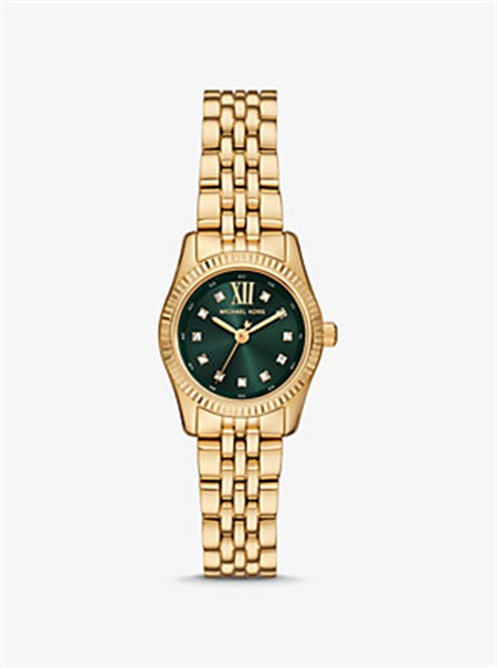 Michaelkors Petite Lexington Pavé Gold-Tone Watch Douradas | SN-MK28321