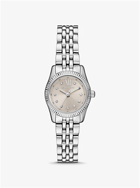 Michaelkors Petite Lexington Pavé Silver-Tone Watch Prateadas | SN-MK28319