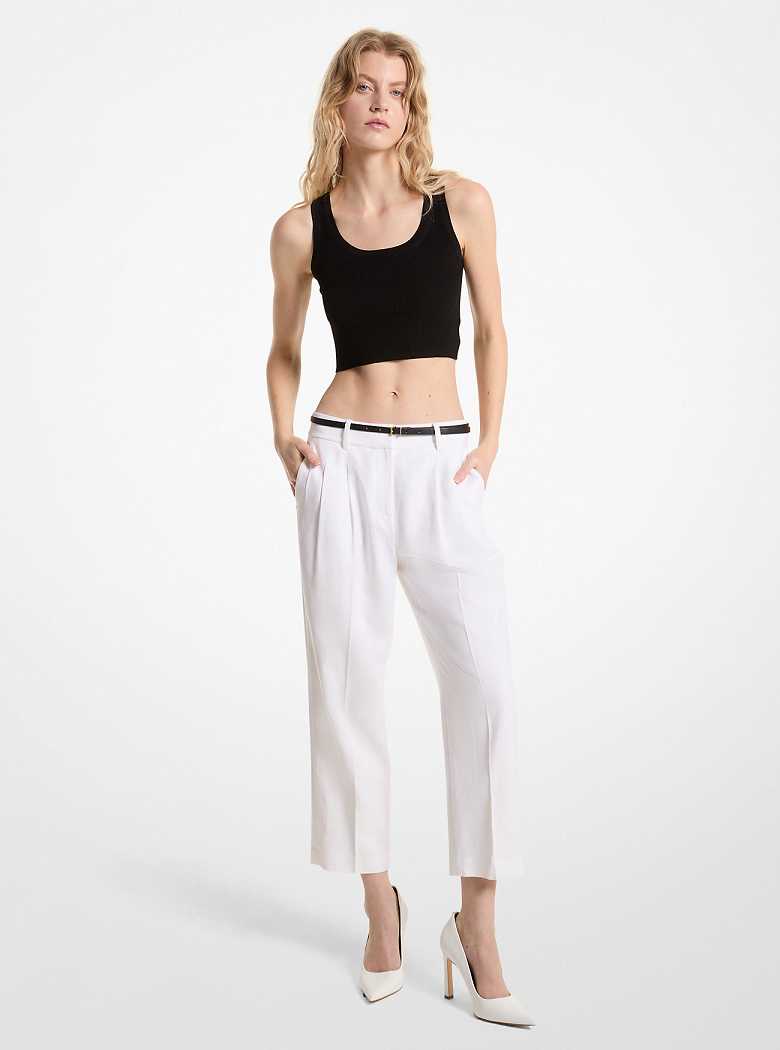 Michaelkors Pleated Linen Blend Branco | SN-MK26537