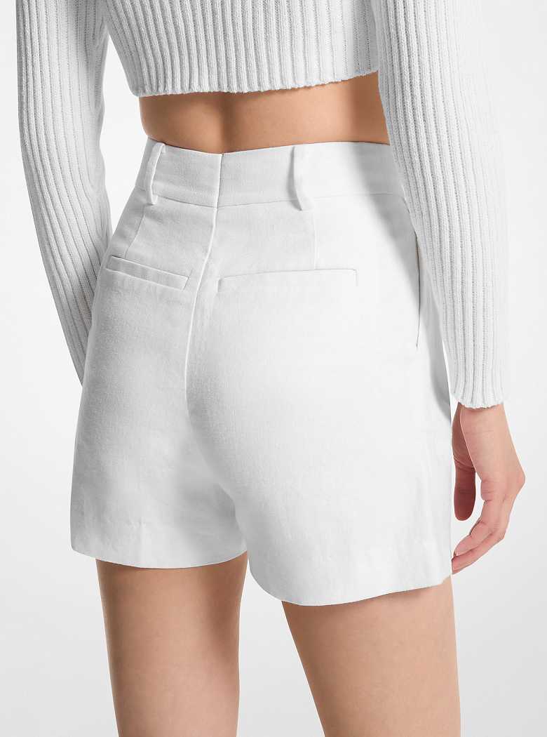 Michaelkors Pleated Linen Blend Branco | SN-MK26542