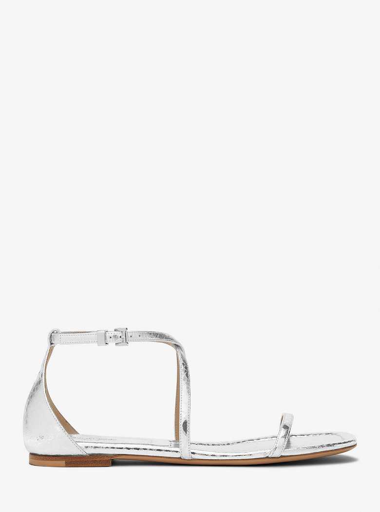 Michaelkors Polly Metallic Python Embossed Leather Prateadas | SN-MK27687