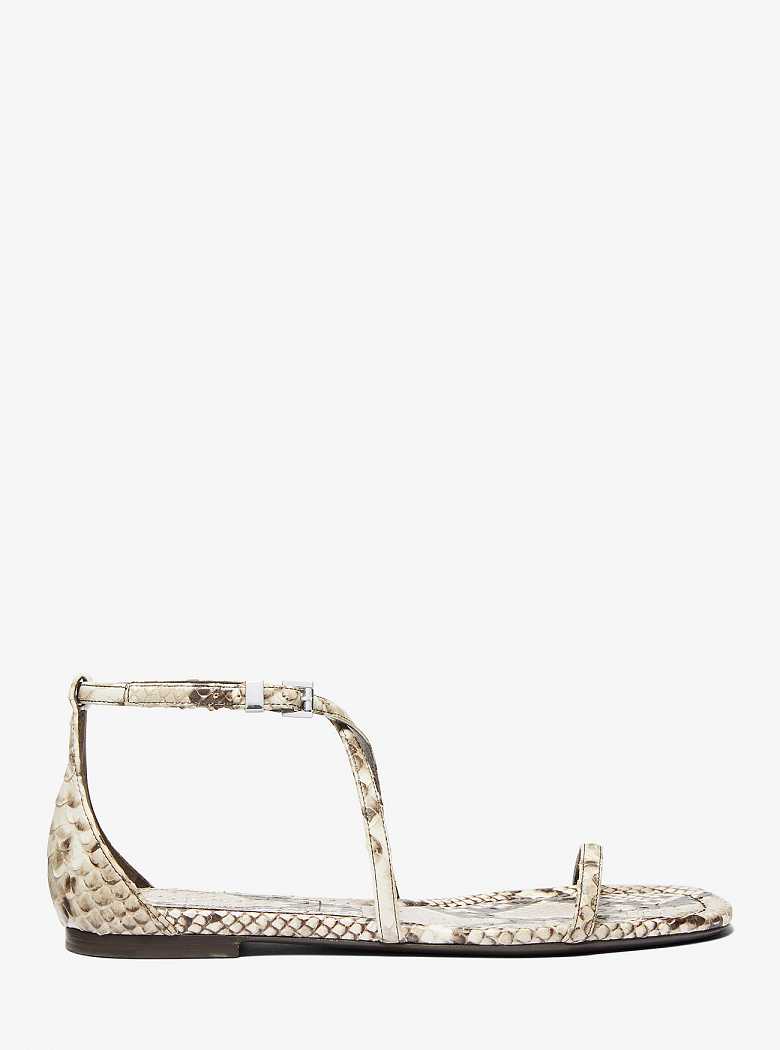 Michaelkors Polly Python Embossed Leather Bege | SN-MK27709