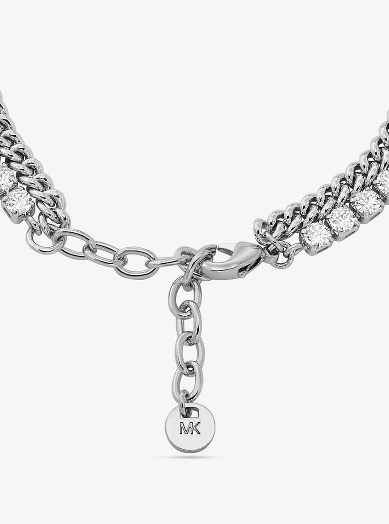 Michaelkors Precious Metal-Plated Brass Double Chain Tennis Prateadas | SN-MK27732