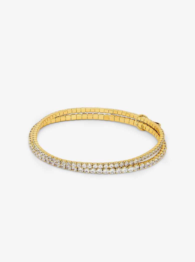 Michaelkors Precious Metal-Plated Brass Double Wrap Tennis Douradas | SN-MK27744