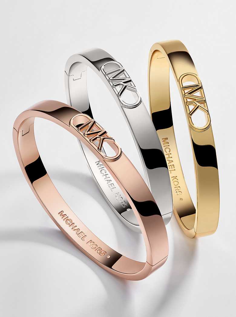 Michaelkors Precious Metal-Plated Brass Empire Logo Prateadas | SN-MK27725