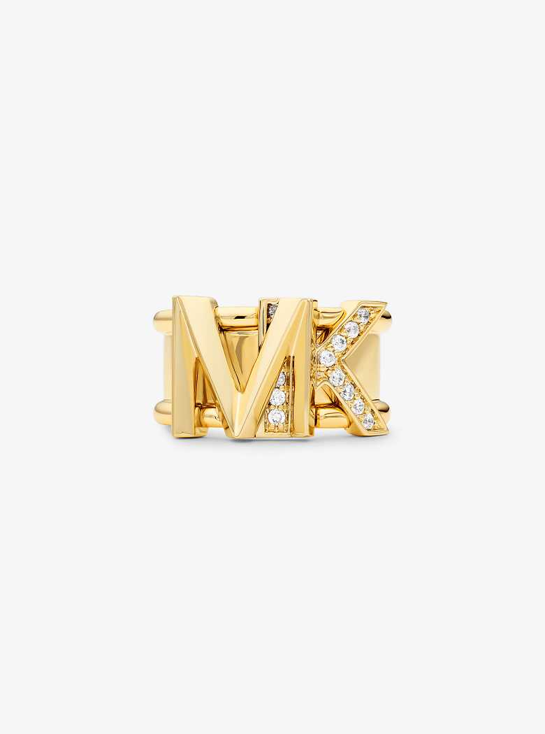 Michaelkors Precious Metal-Plated Brass Pavé Logo Douradas | SN-MK27843